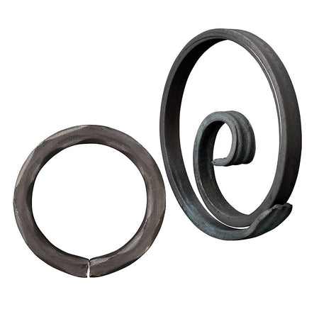 2 Wrought Iron Rings against white background