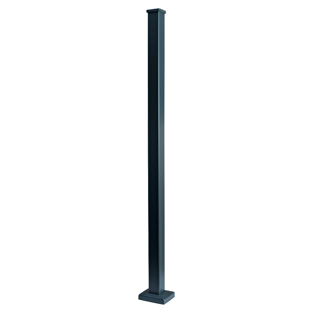 Easy Slide Base Fix Aluminium Balustrade Corner Post For 11.5mm Glass