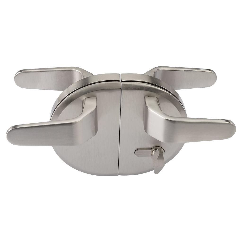 Zinc Glass To Glass Dead Lock With Matching Keep 3 Keys To Suit 10-12mm Glass