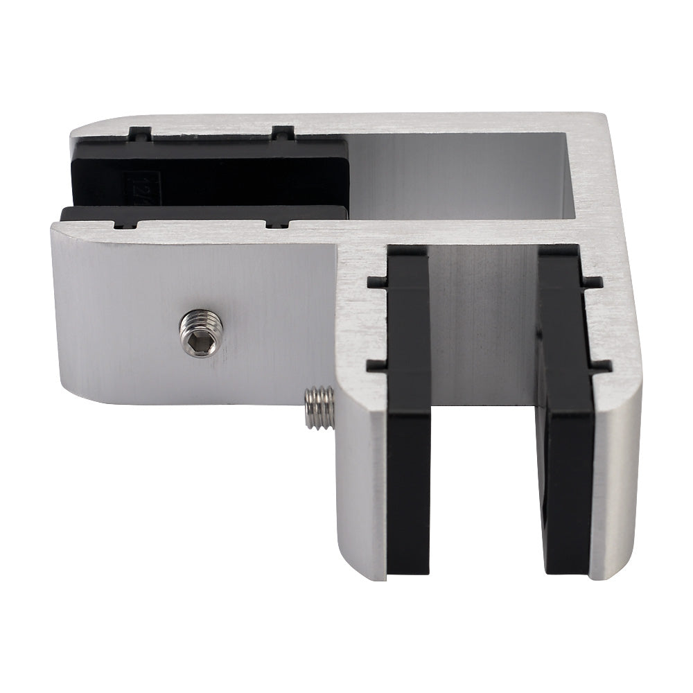 Aluminium Corner Glass Stiffener Satin Finish For 12mm To 21.52mm