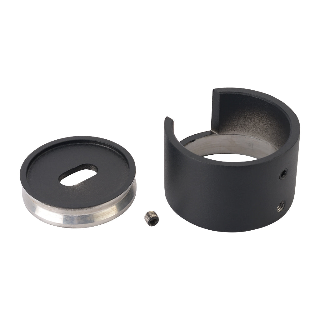 Wall Flange Holder For Aluminium Slotted Tube 42.4mm Black