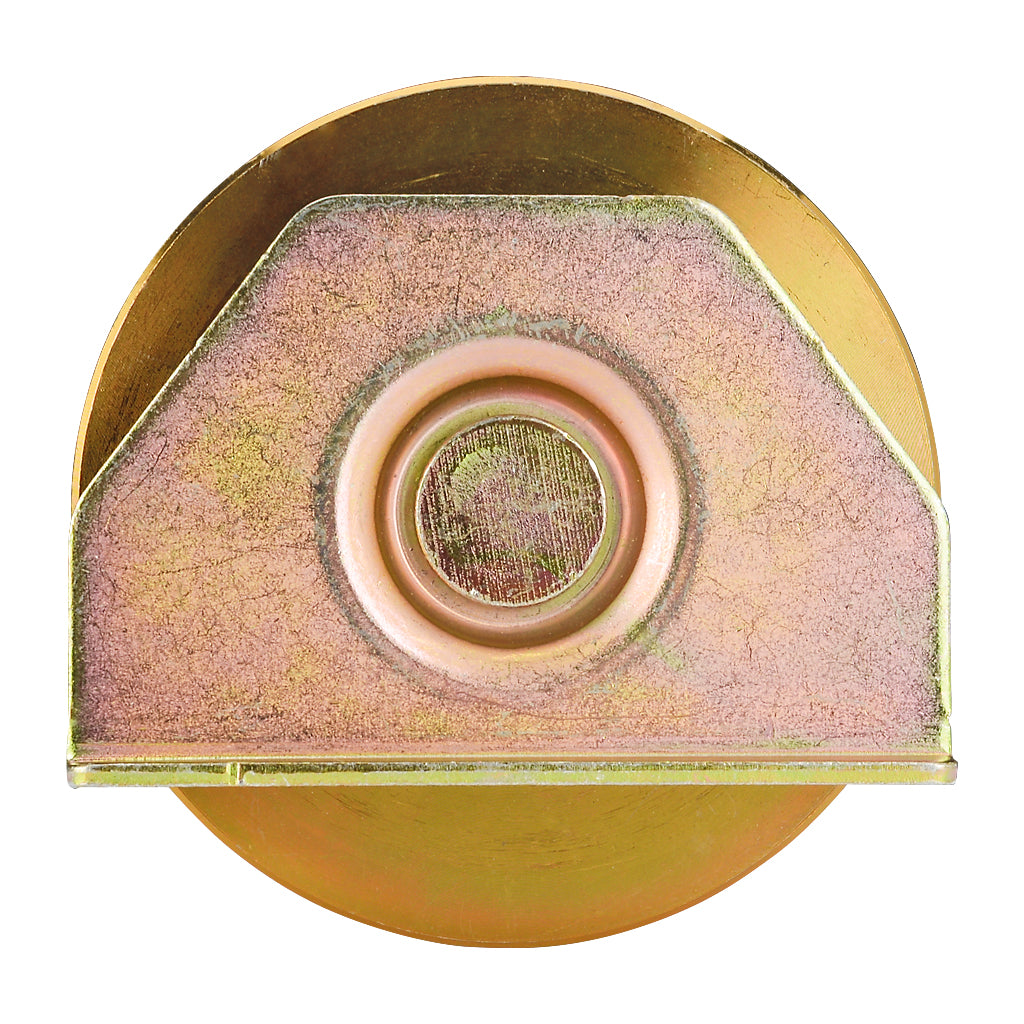 100mm Diameter Double Bearing Gate Wheel With Plates To Suit V Section Ground Track