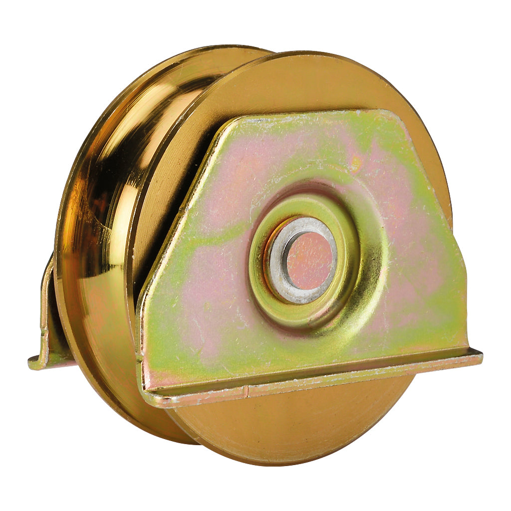 80mm Diameter Double Bearing Gate Wheel With Plates To Suit 20mm Diameter Track