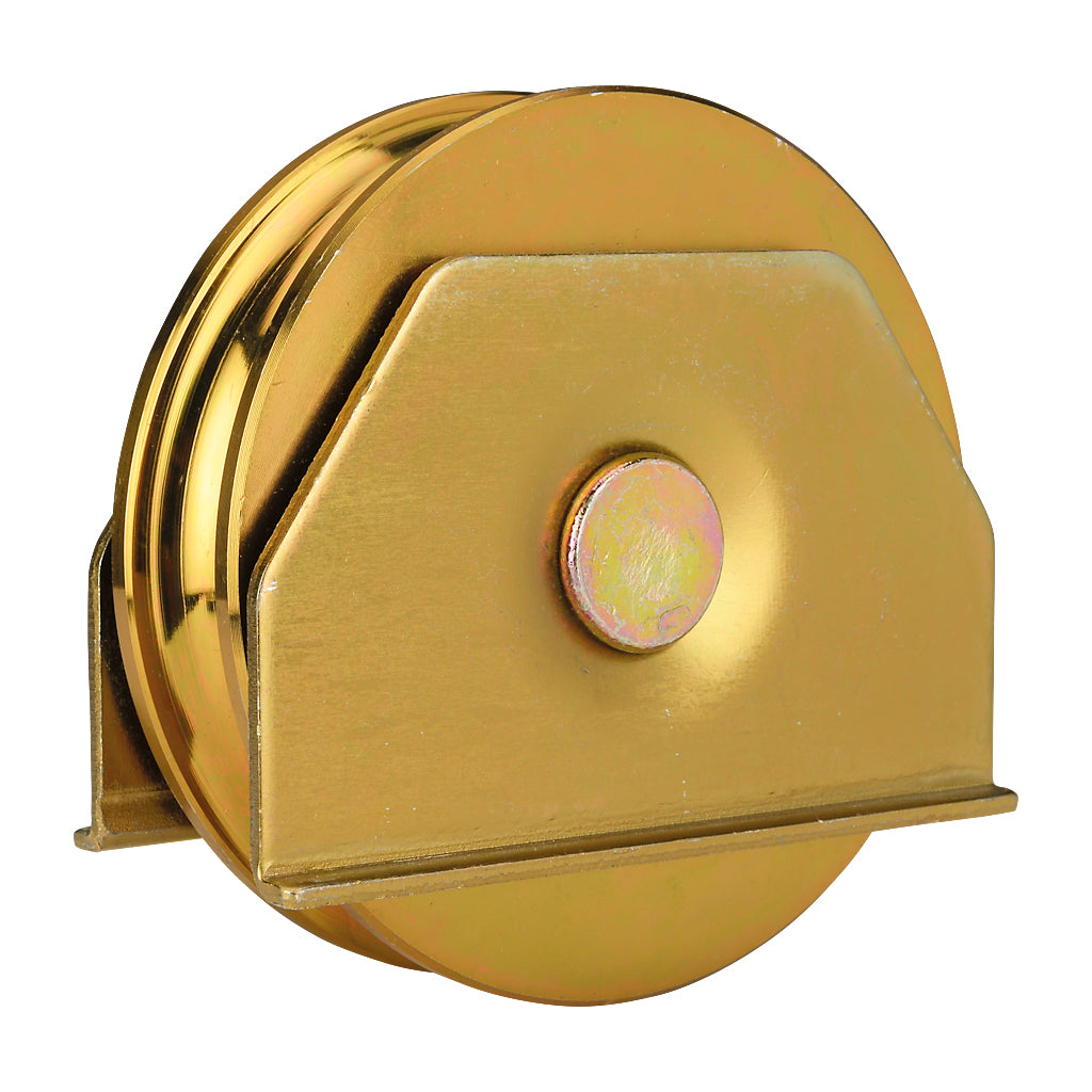 120mm Diameter Double Bearing Gate Wheel With Plates To Suit 20mm Diameter Track