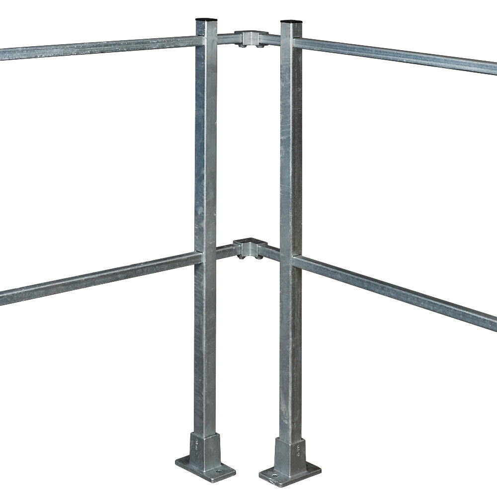 Mezzanine Handrail Square Post 40x40x2.5mm To Take 25mm Tube