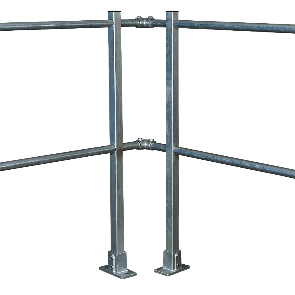 Mezzanine Handrail Post 40x40x2.5mm To Take 33.7mm Diameter Tube Galvanised