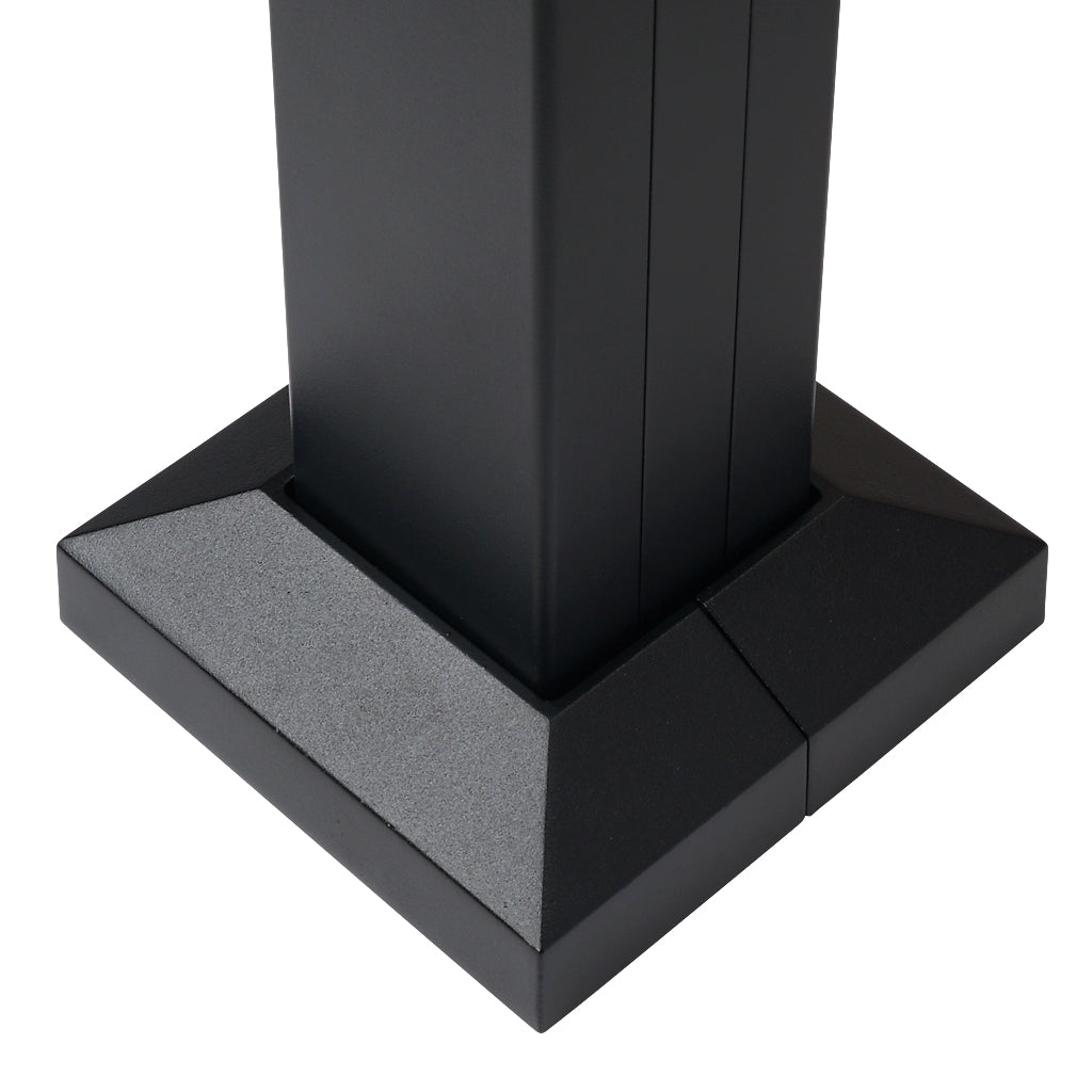 Aluminium Fence Post Base Cover Black