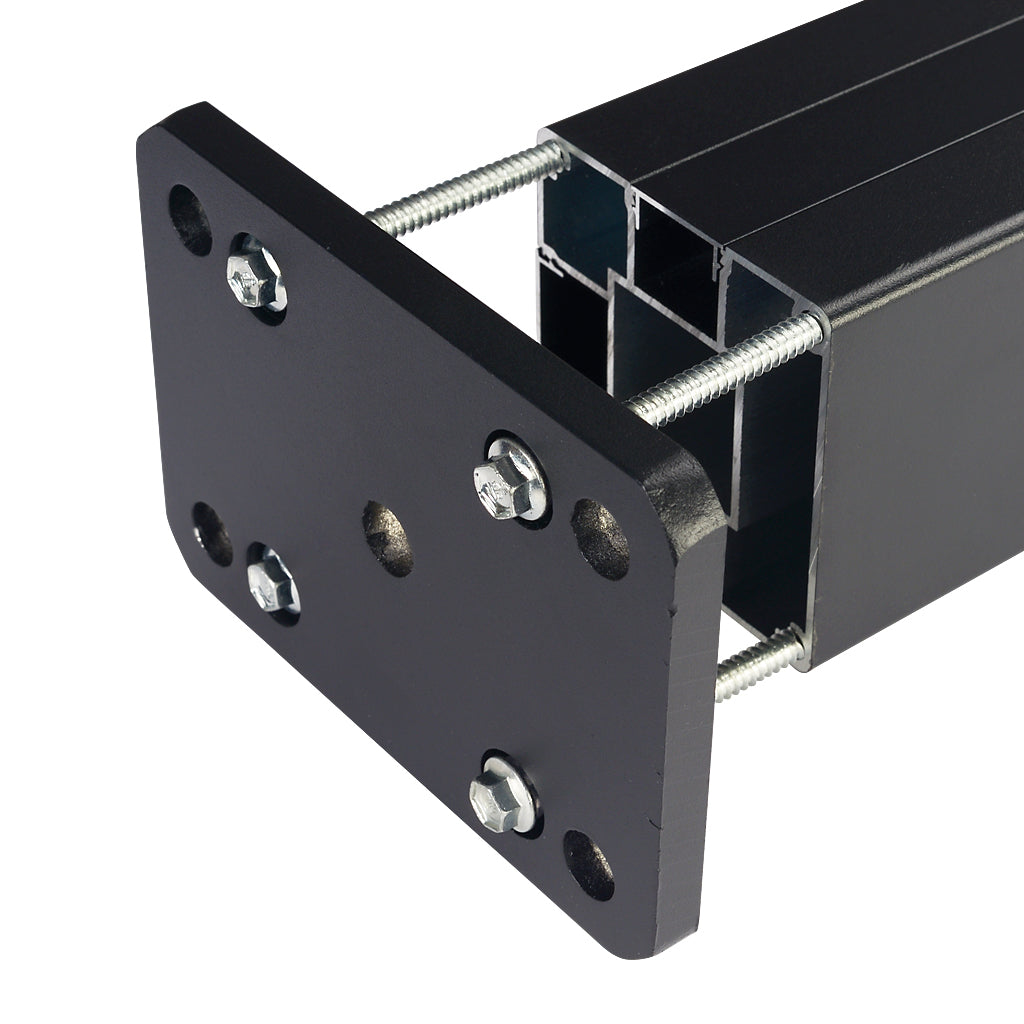 Aluminium Fence Post Base Fixing Plate Black