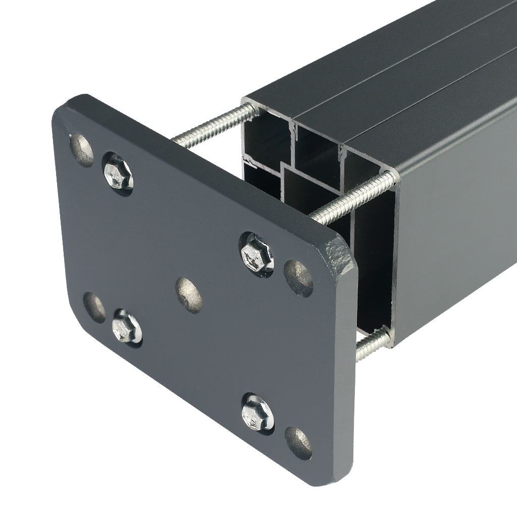 Aluminium Fence Post Base Fixing Plate Anthracite Grey