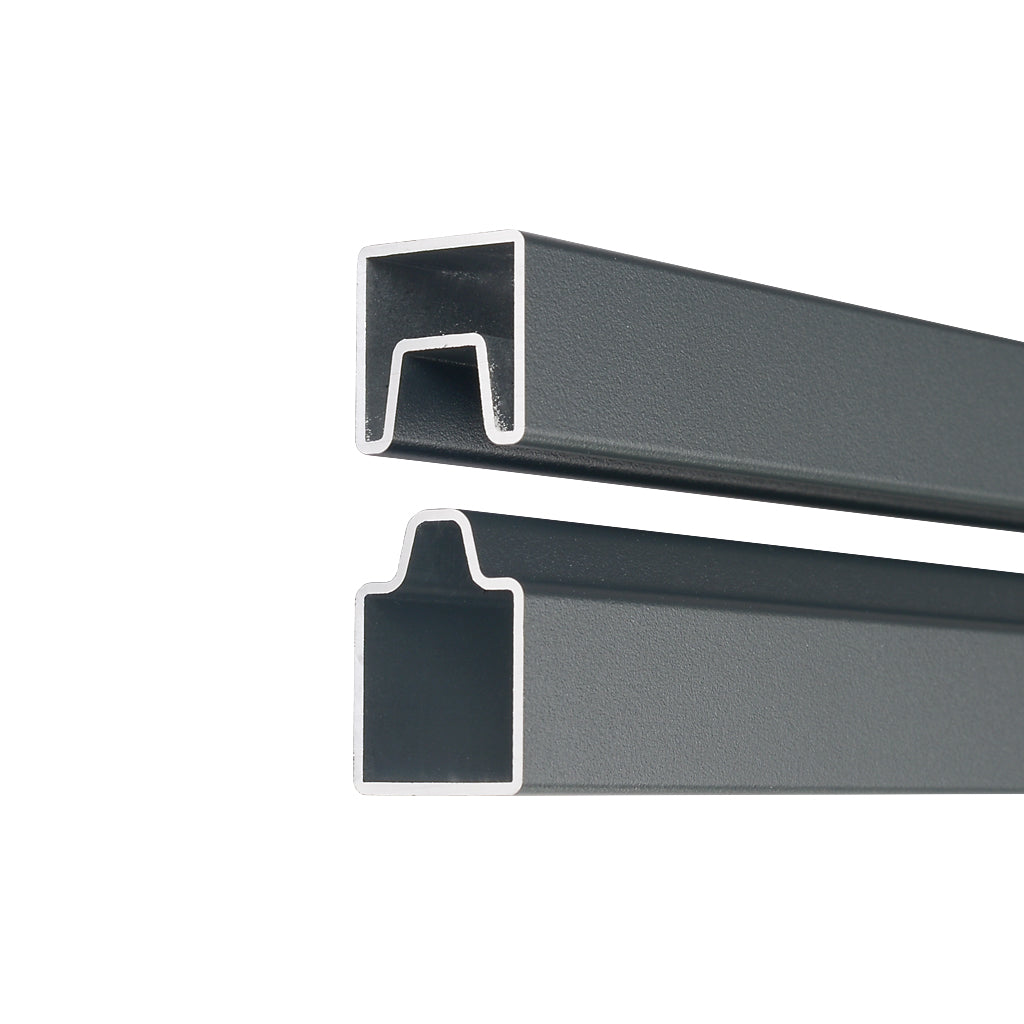 Aluminium Fence Post Rail Kit 2000mm Anthracite Grey