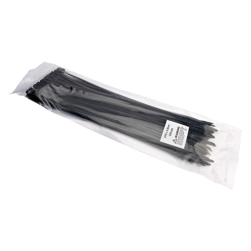 Black Nylon Cable Ties 370mm x 4.8mm Pack Of 100
