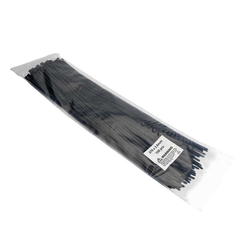 Black Nylon Cable Ties 368mm x 3.6mm Pack Of 100