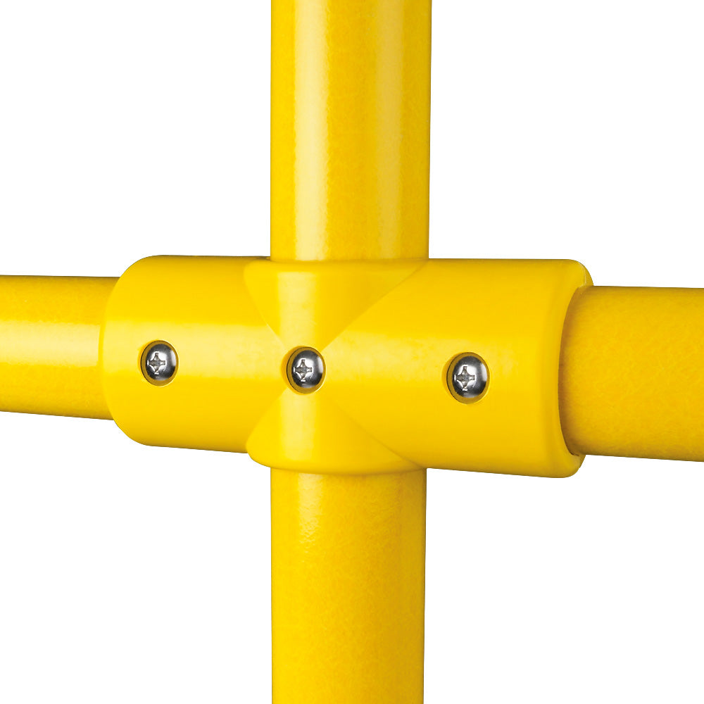 GRP Handrail Fitting Mid Rail Cross Complete With Drilled Holes & M6 Bolts