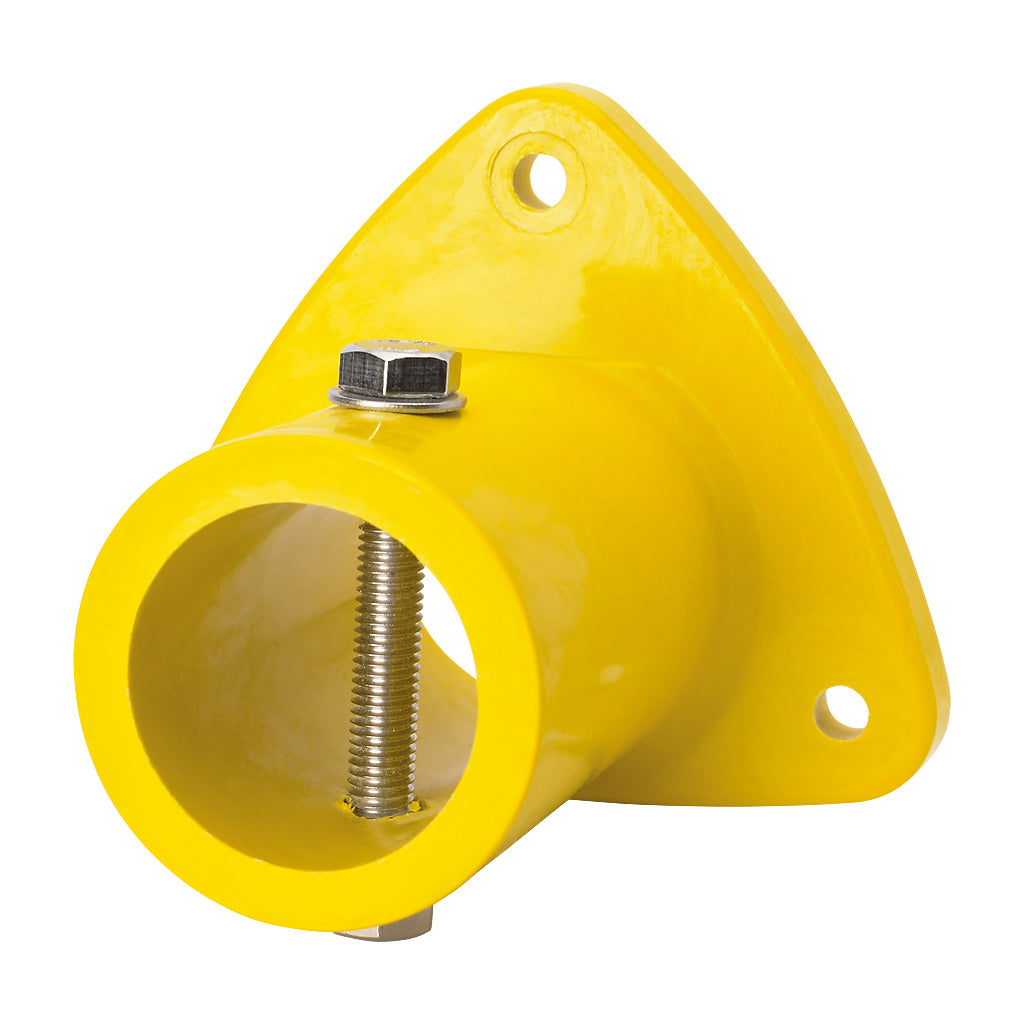 GRP Handrail Fitting Triangular Base Flange Complete With Drilled Holes & M10 Bolt