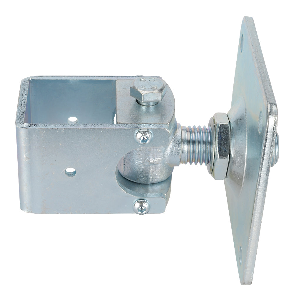Adjustable Wrap Around Gate Hinge Square Plate To Suit 50mm Box M24 Thread