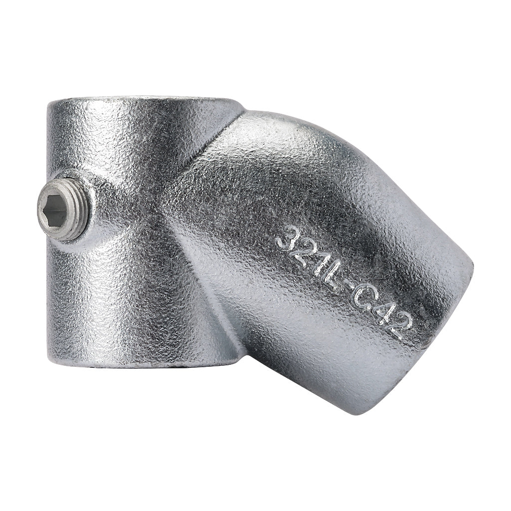 321LD Middle Left Hand Sloping Down Side Outlet Elbow 30-45° To Suit 48.3mm Tube