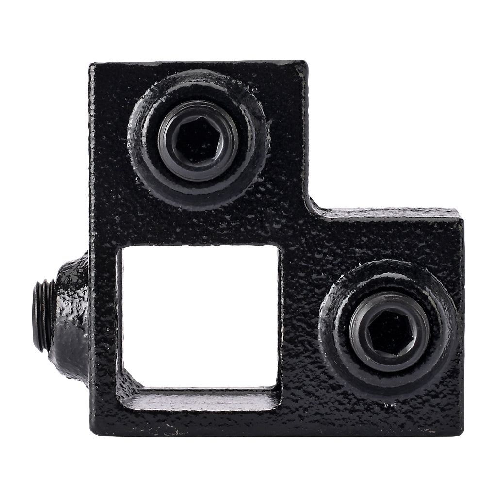 Three Way Mid Corner 25mm Square Key Clamp With Black Electrophoretic Finish