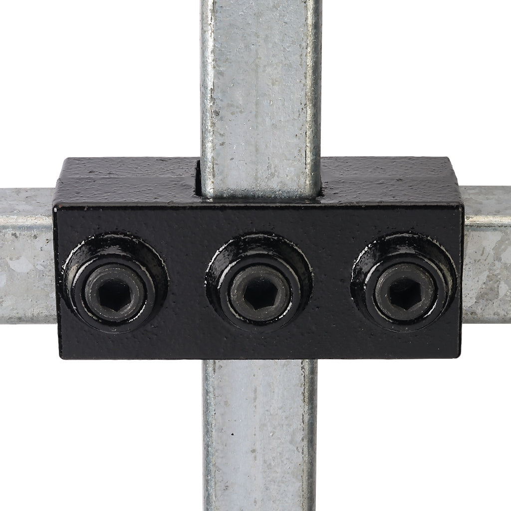 Four Way Cross 25mm Square Key Clamp With Black Electrophoretic Finish