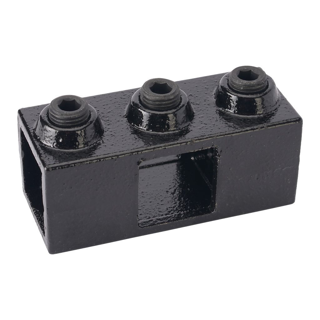 Four Way Cross 25mm Square Key Clamp With Black Electrophoretic Finish