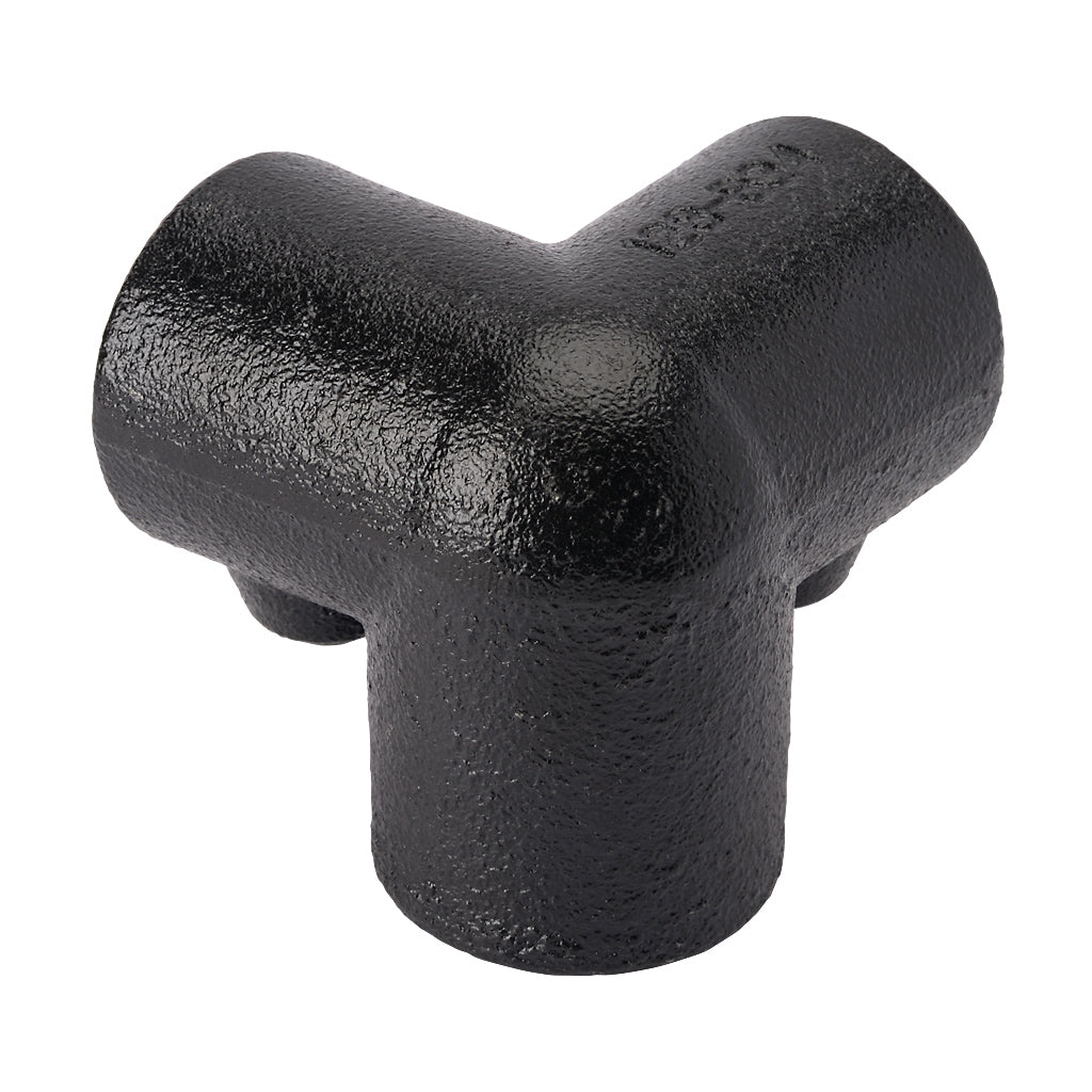 E128A 90° Three Way Top Rail Corner Key Clamp To Suit 26.9mm Tube With Black Electrophoretic Finish