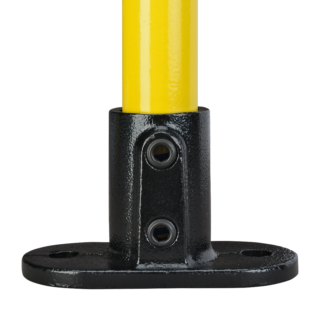E132A Oval Base Flange Key Clamp To Suit 26.9mm Tube With Black Electrophoretic Finish