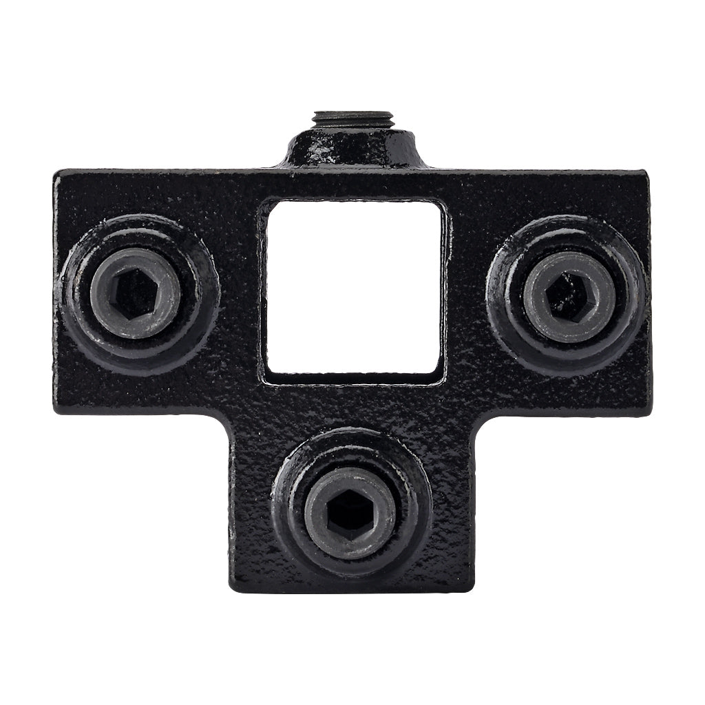 3 Way Side Outlet Tee 25mm Square Key Clamp Black Electrophoretic Finish