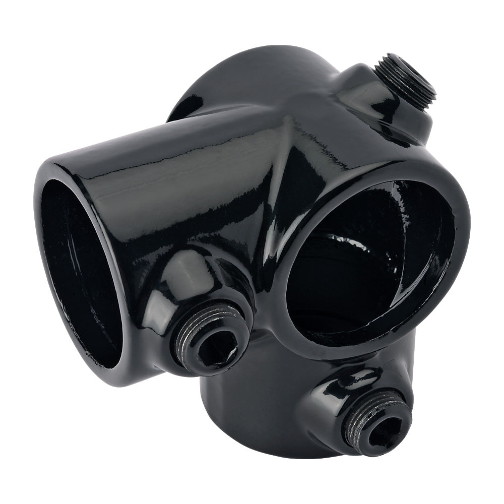 K116C 90° 3 Way Mid Rail Corner Key Clamp To Suit 42.4mm Tube Black