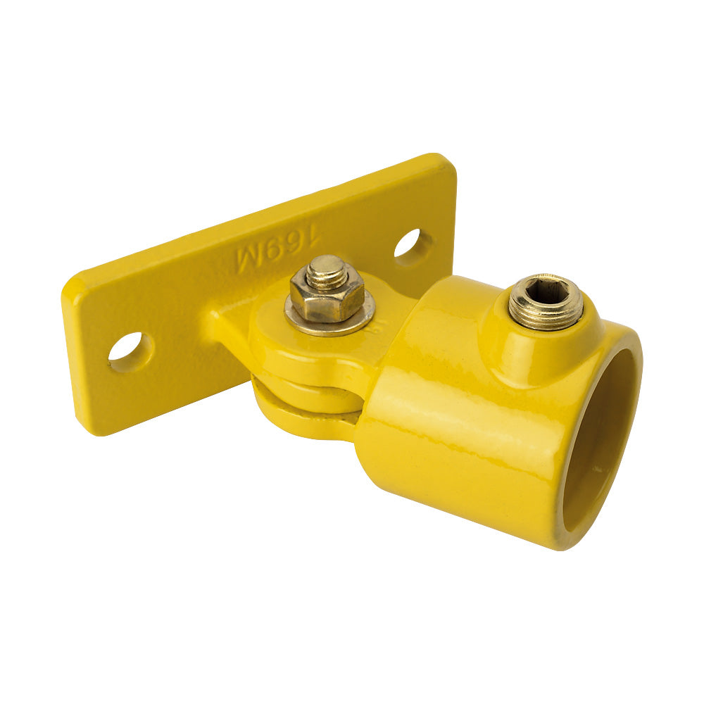 Y169B Swivel Angle Wall Flange Key Clamp To Suit 33.7mm Tube Yellow