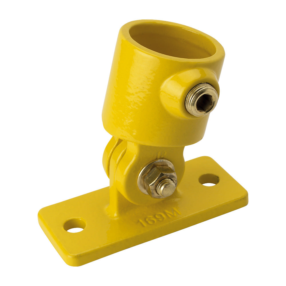 Y169B Swivel Angle Wall Flange Key Clamp To Suit 33.7mm Tube Yellow