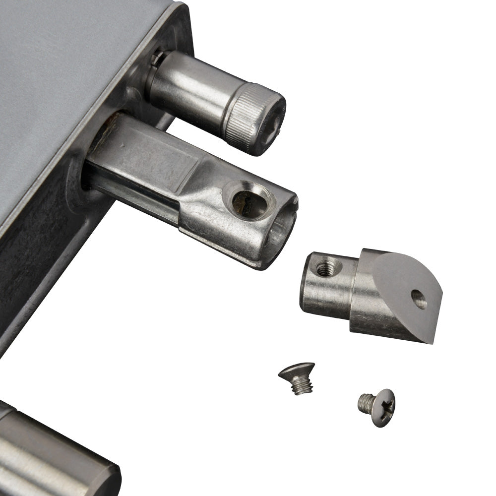 Locinox LAKQ U2 Industrial Gate Lock To Suit 60-80mm Box Section Silver Aluminium Handles