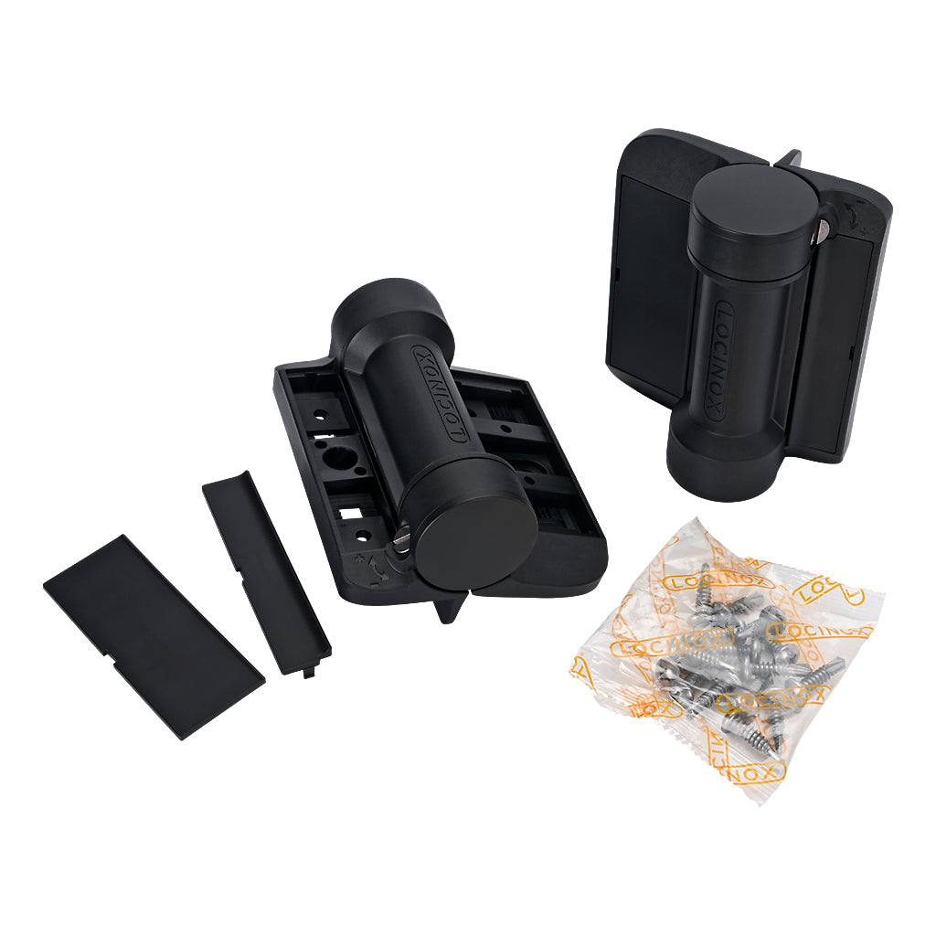 Locinox SERVAL 180° Spring Hinge Mounted With Self-Drilling Screws Black