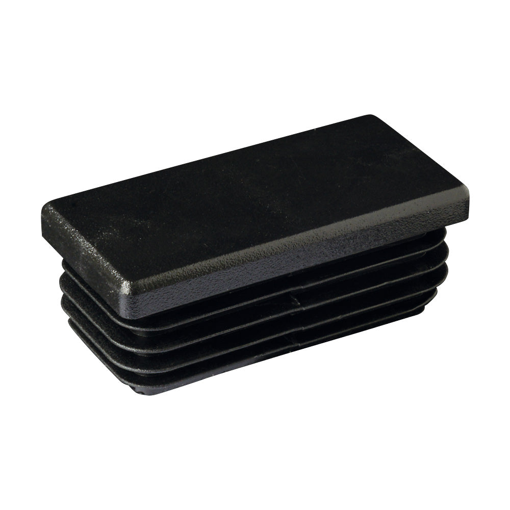 50 x 30mm Black Plastic Rectangular End Cap