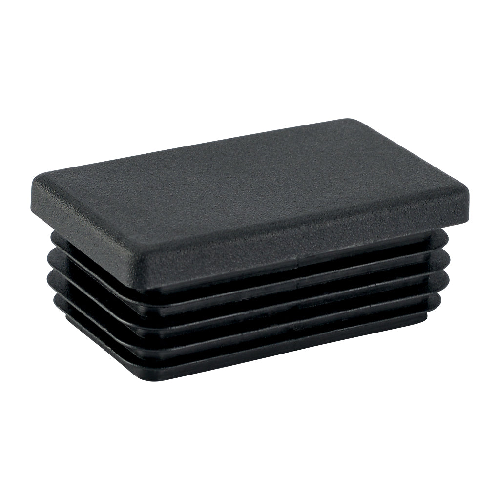 50 x 30mm Black Plastic Rectangular End Cap