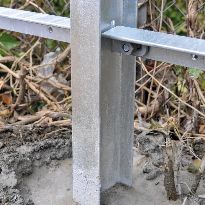 Steel Palisade Fencing Post 100x55mm Galvanised For 2.4m High Pales