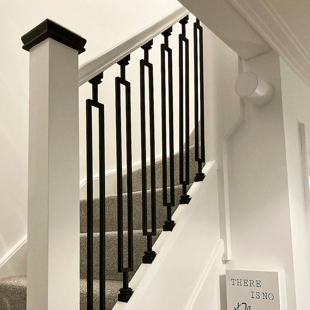 PL128 Stair Spindle Narrow Rectangle Panel Black