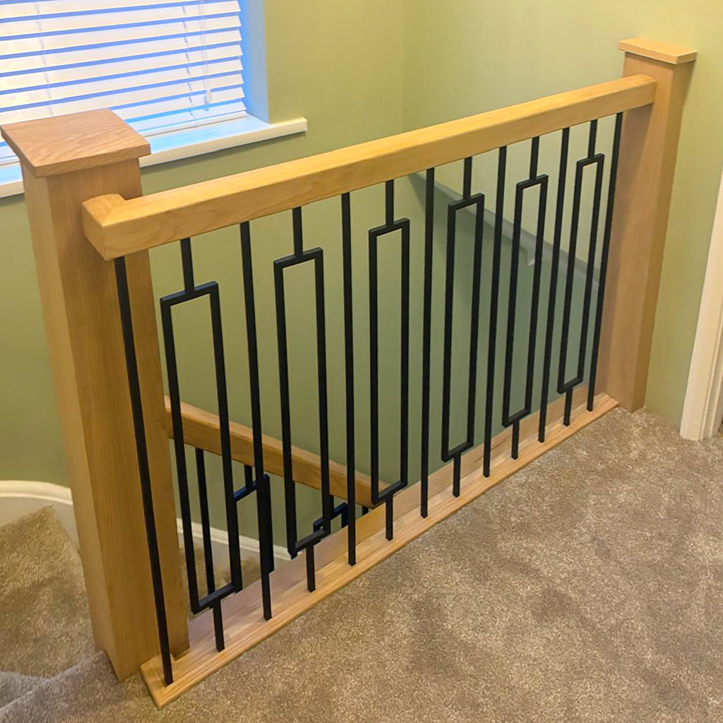 PL132 Stair Spindle Hollow Rectangle Panel Black