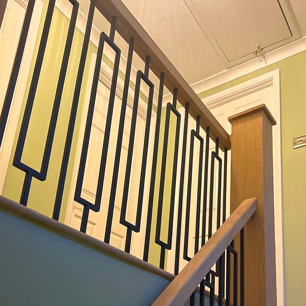 PL132 Stair Spindle Hollow Rectangle Panel Black