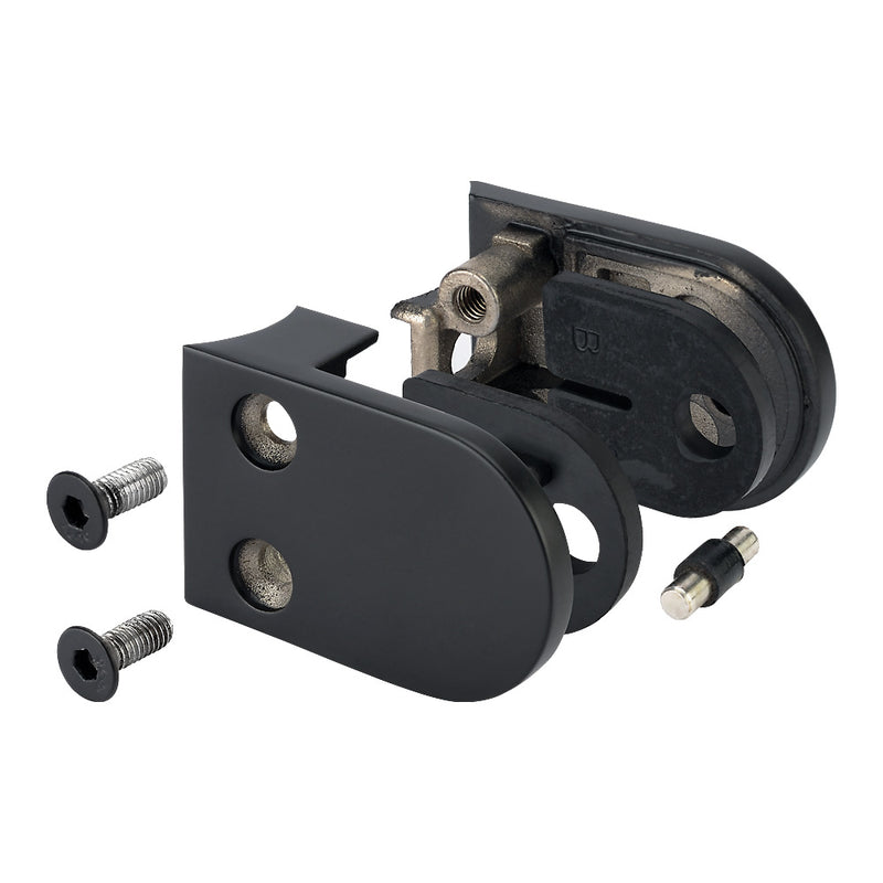 304 Stainless Steel D Type Black Glass Clamp 63x45x30mm To Suit 42.4mm Post
