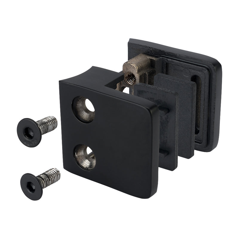 304 Stainless Steel Small Square Black Glass Clamp 45x45x27mm To Suit 48.3mm Post