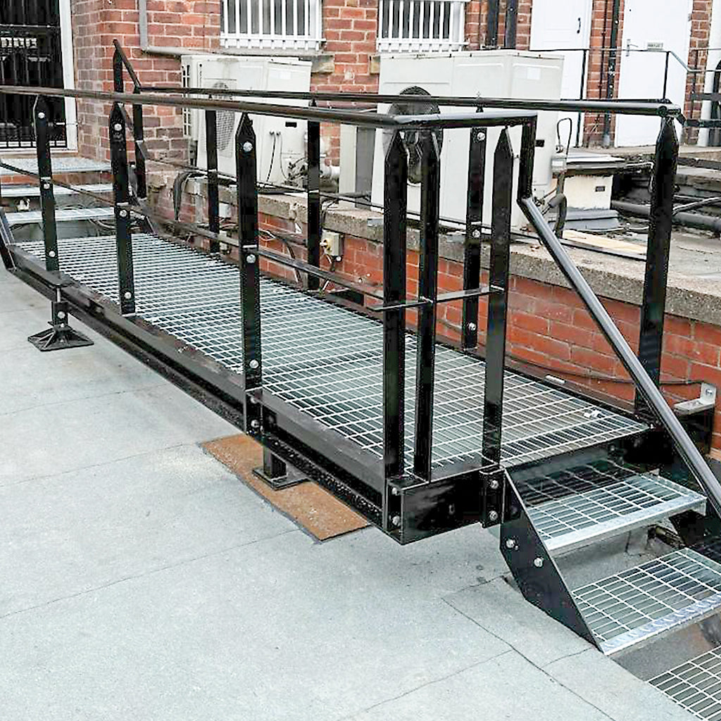 Open Mesh Steel Flooring Panel 2000mm x 1000mm 25x5 34/100 Self Colour Open Ends