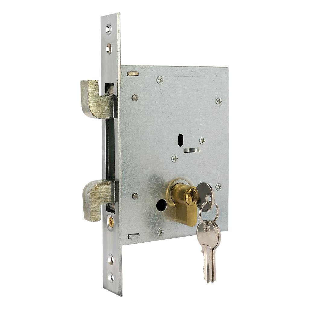 Sliding Gate Lock Double Hook With Barrel & Keys