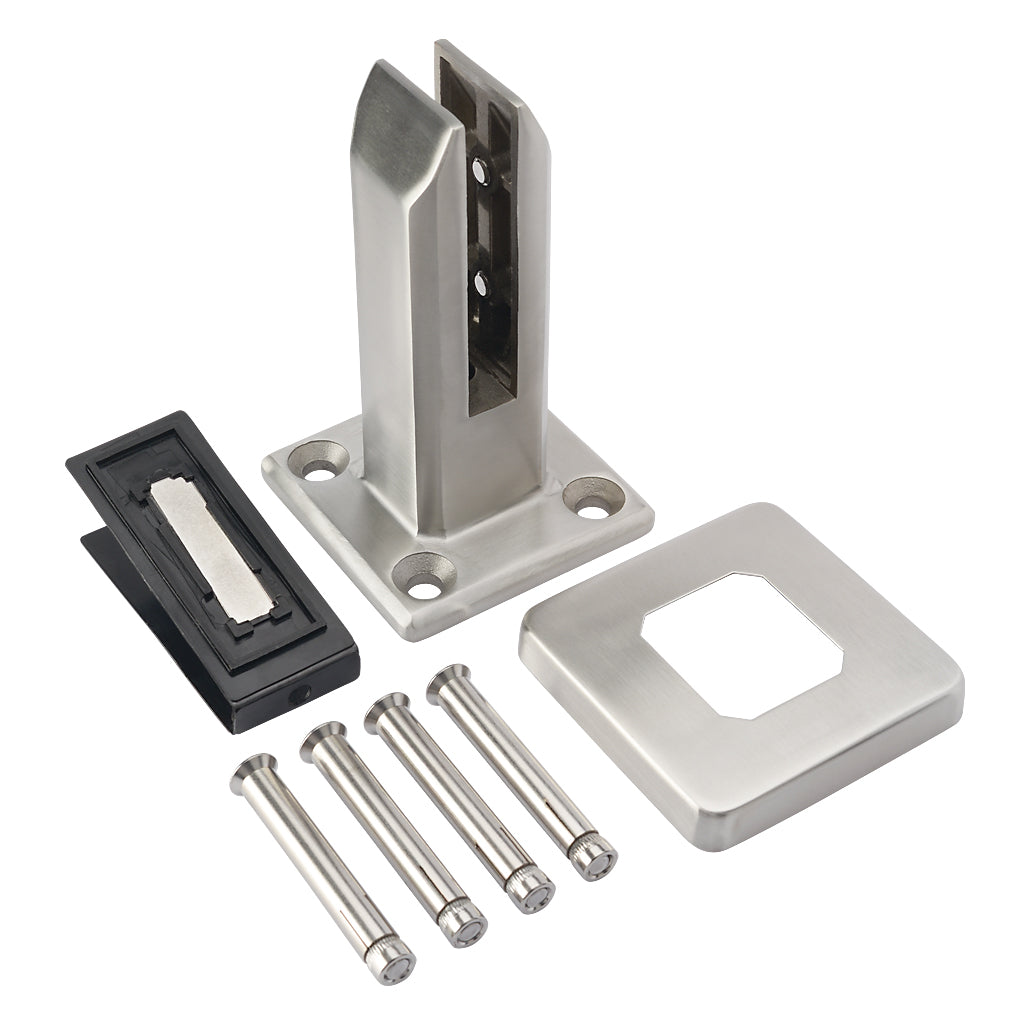 316 Stainless Steel Glass Spigot Square Base To Suit 8-15mm Glass