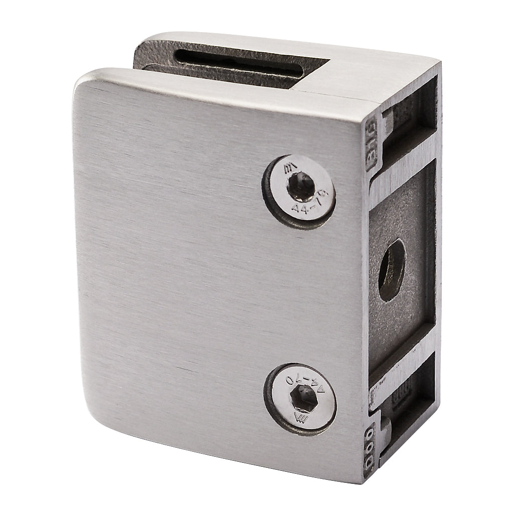 316 Stainless Steel Large Square Glass Clamp For Flat To Suit 12.76 - 16.76mm