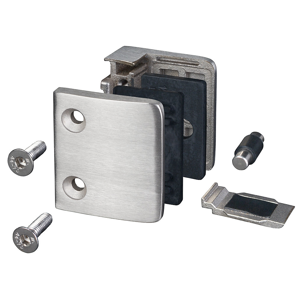 316 Stainless Steel Large Square Glass Clamp For Flat To Suit 12.76 - 16.76mm