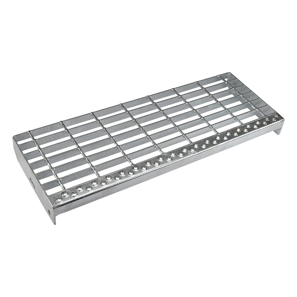 ST1 Galvanised Open Mesh Steel Stair Tread 800 x 288mm Perforated Nosing