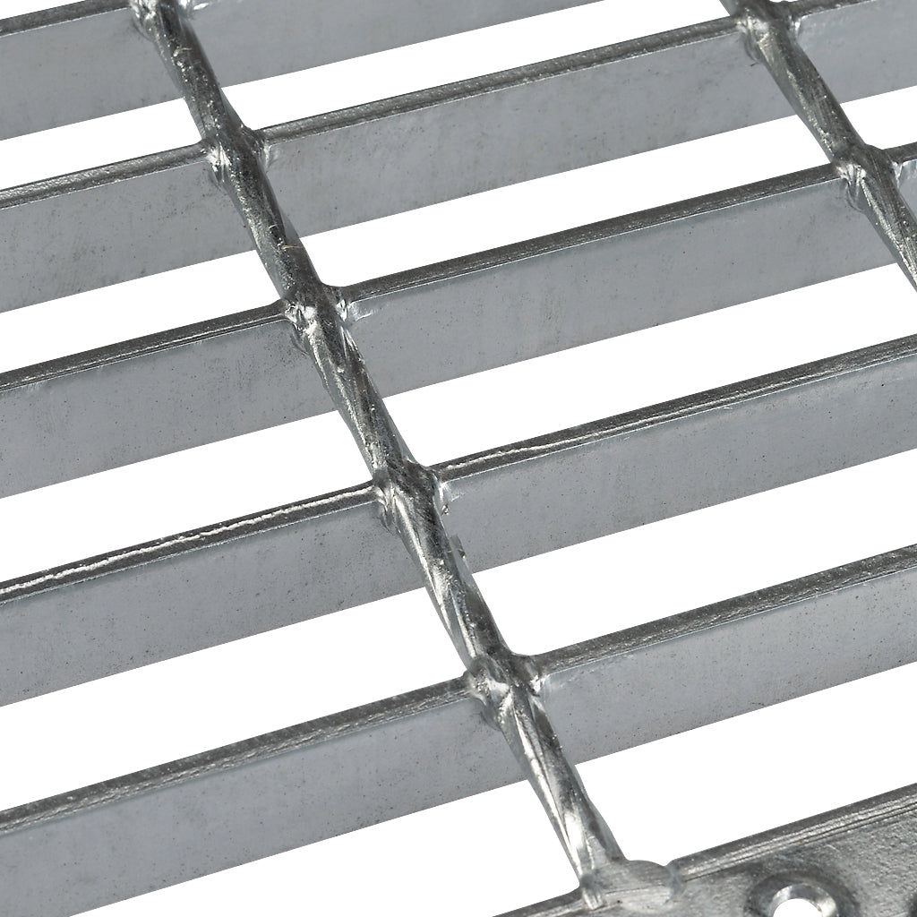 ST1 Galvanised Open Mesh Steel Stair Tread 800 x 288mm Perforated Nosing