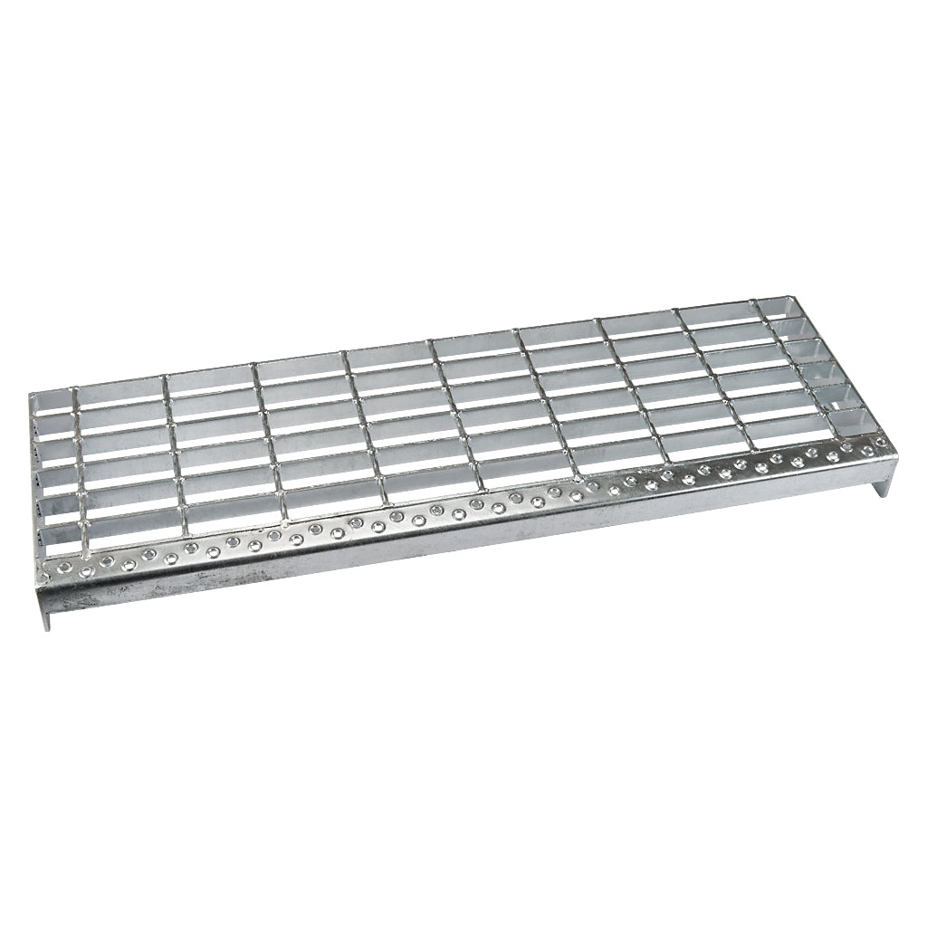 ST3 Galvanised Open Mesh Steel Stair Tread 900 x 288mm Perforated Nosing