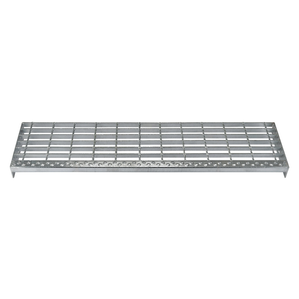 ST8 Galvanised Open Mesh Steel Stair Tread 1200 x 288mm Perforated Nosing