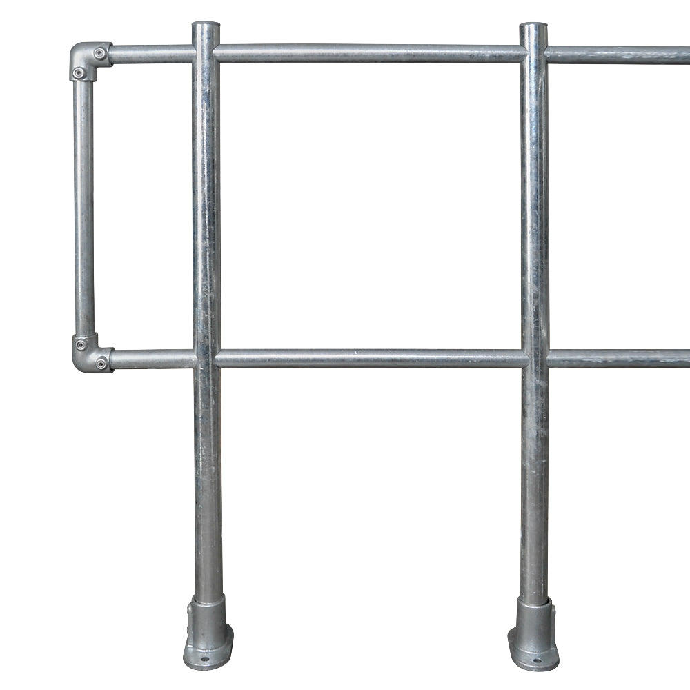 Mezzanine Handrail Post 48.3mm x 3.2mm 1130mm Long To Take 33.7mm Round Tube Galvanised