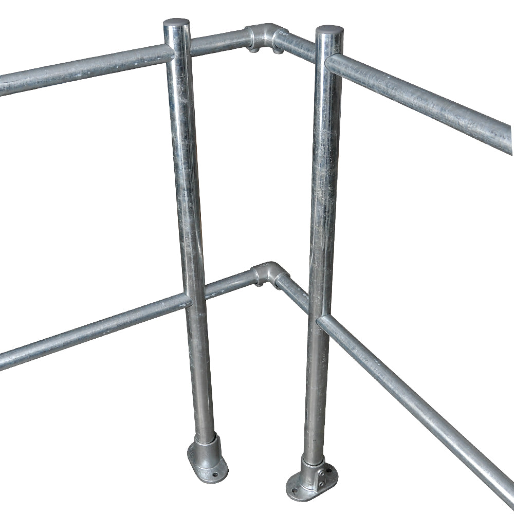 Mezzanine Handrail Post 48.3mm x 3.2mm 1130mm Long To Take 33.7mm Round Tube Galvanised